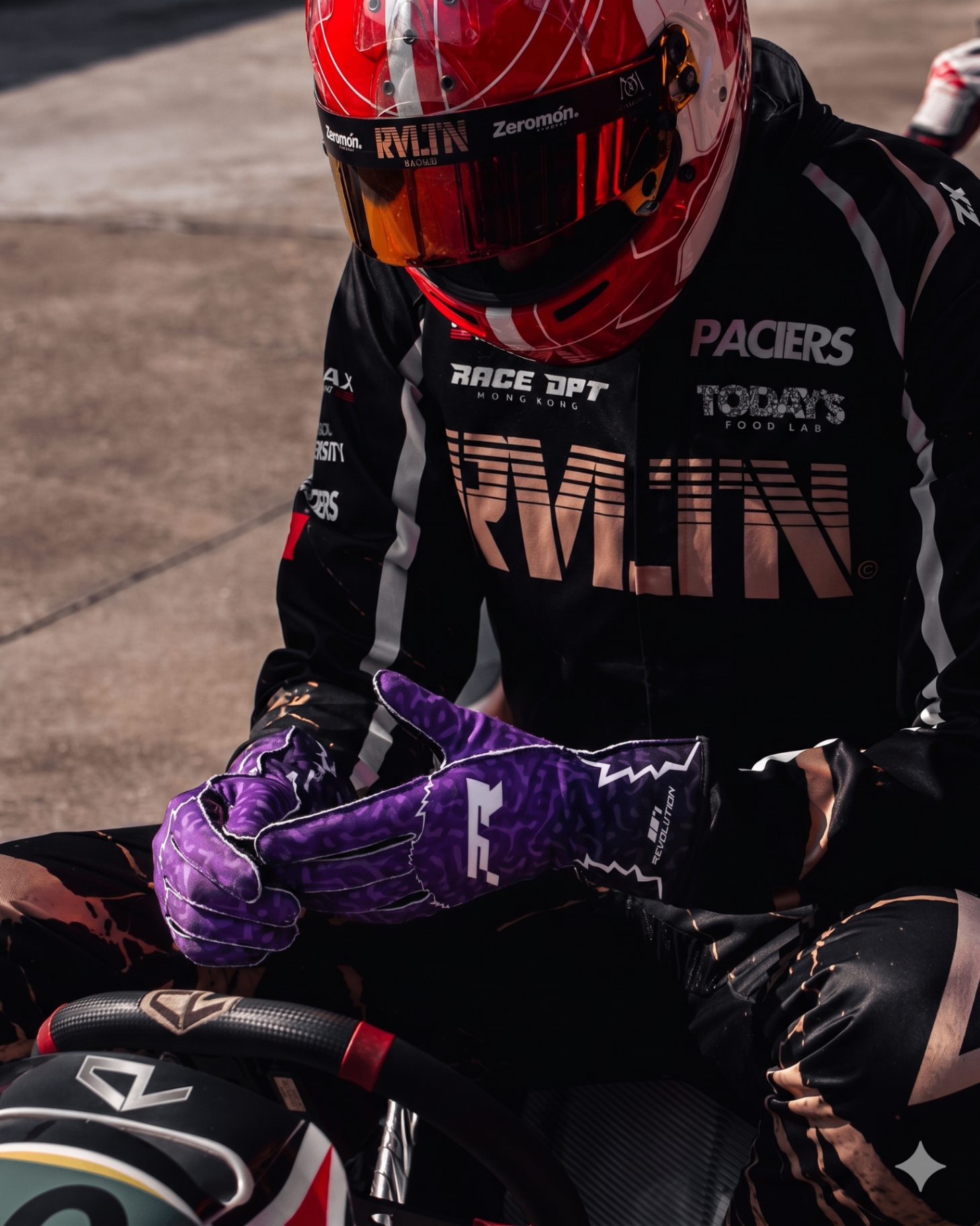 Project 001 racing glove in action